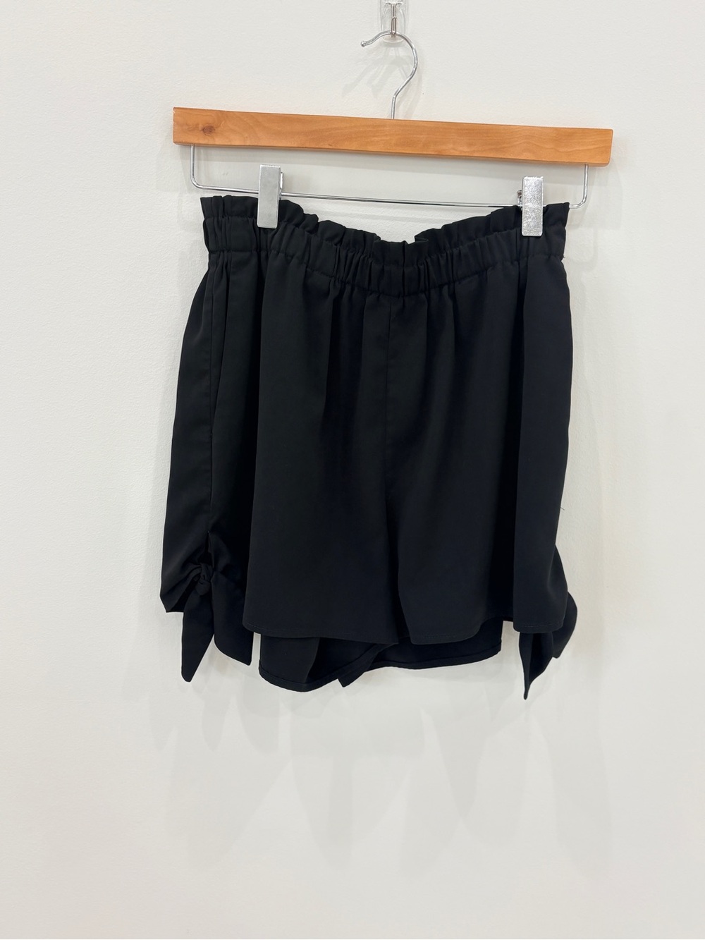 Black Women’s Shorts with Tie Hem